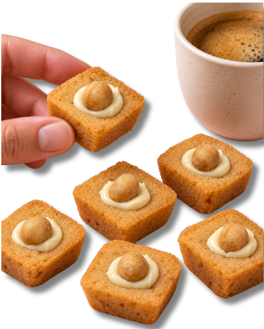 Vanille Macadamia Blondie Bites